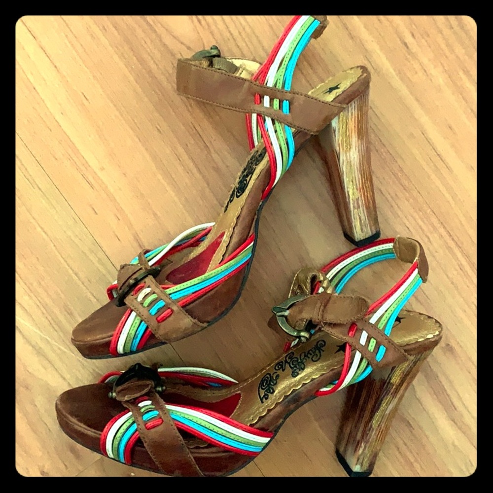 Fun Colorful Naughty Monkey Heeled Sandal